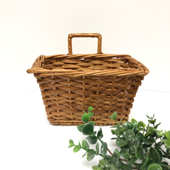 Vintage Woven Basket with Handle